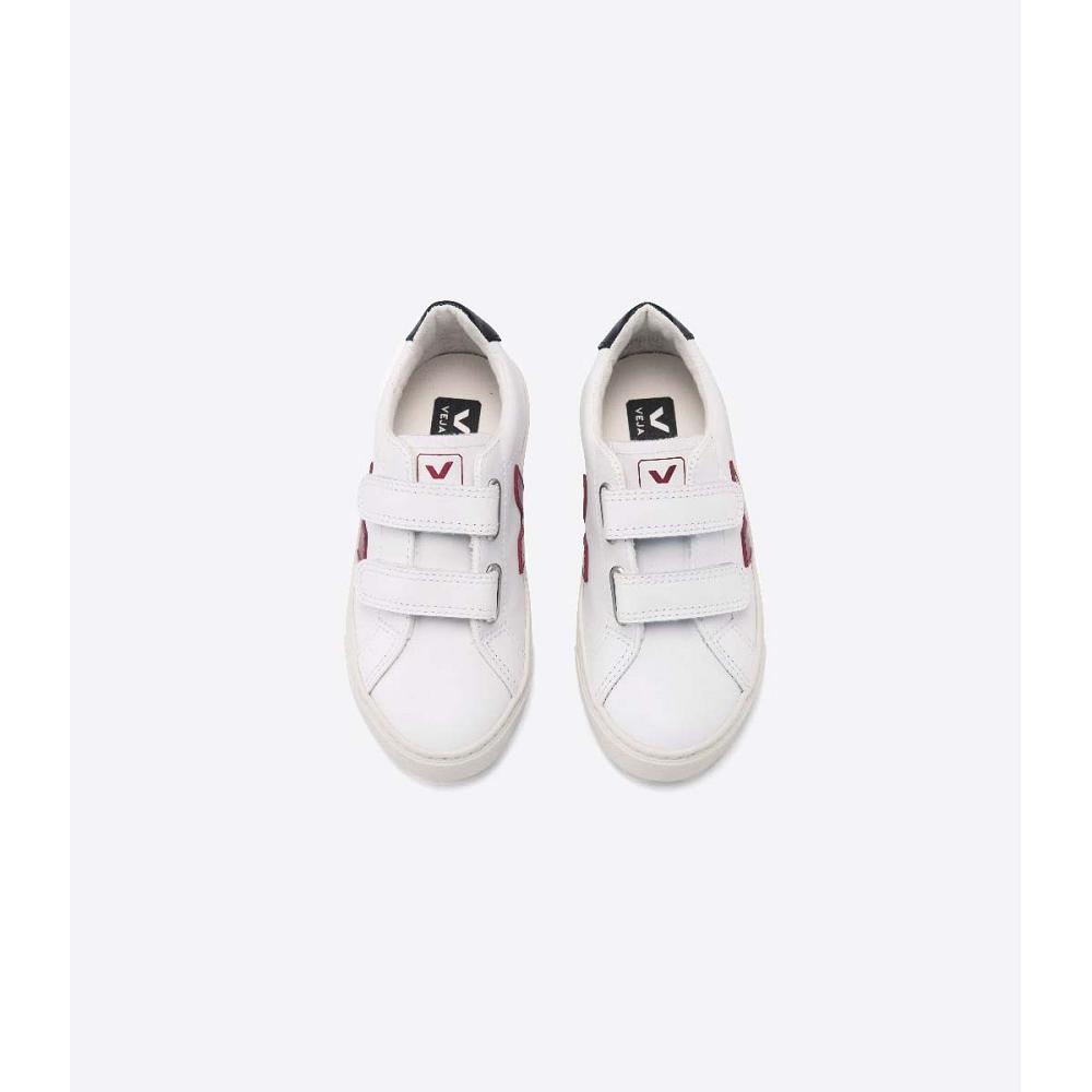 Veja ESPLAR LEATHER Tornacipő Gyerek White/Black/Red | HU 819MQZ